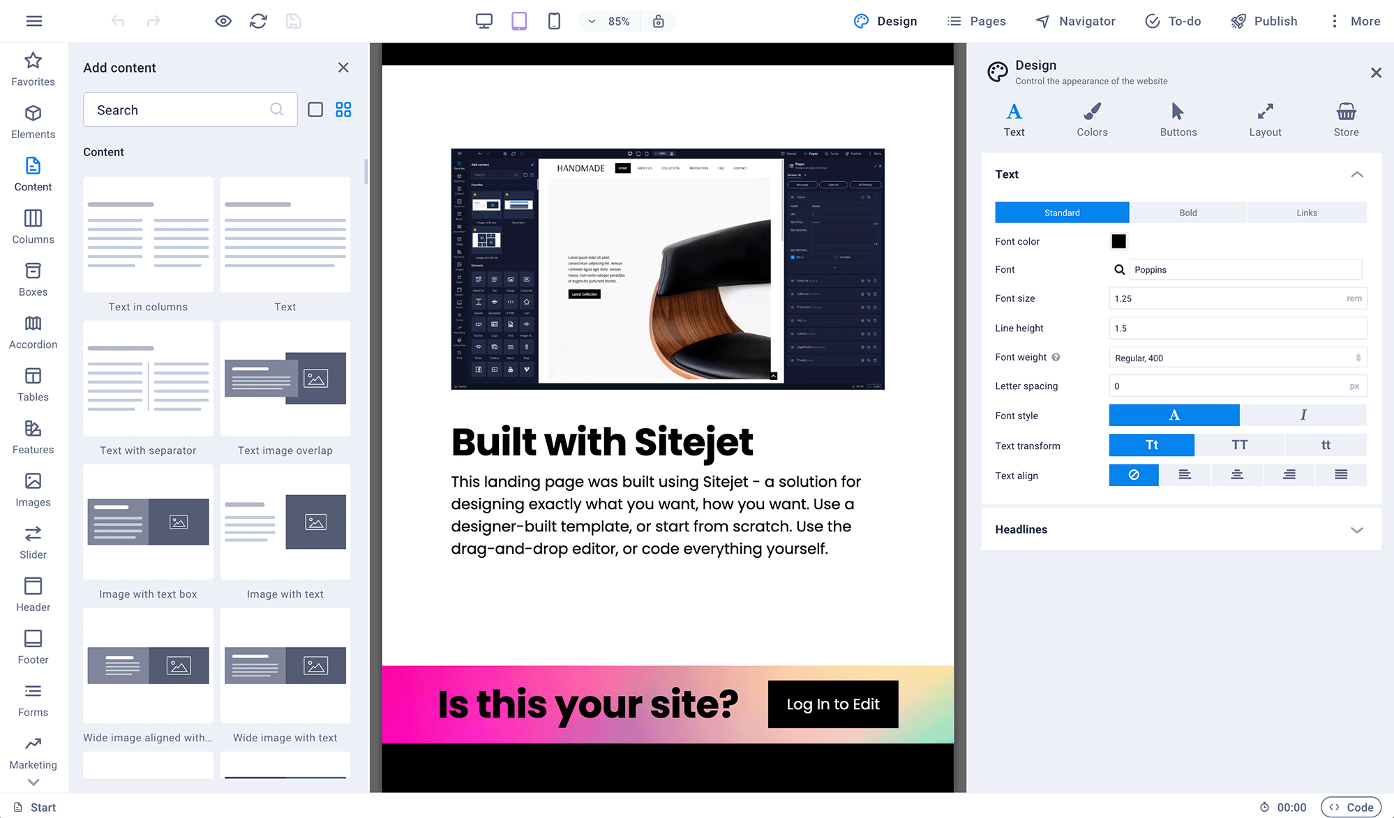 Web Studio Editör Önizleme